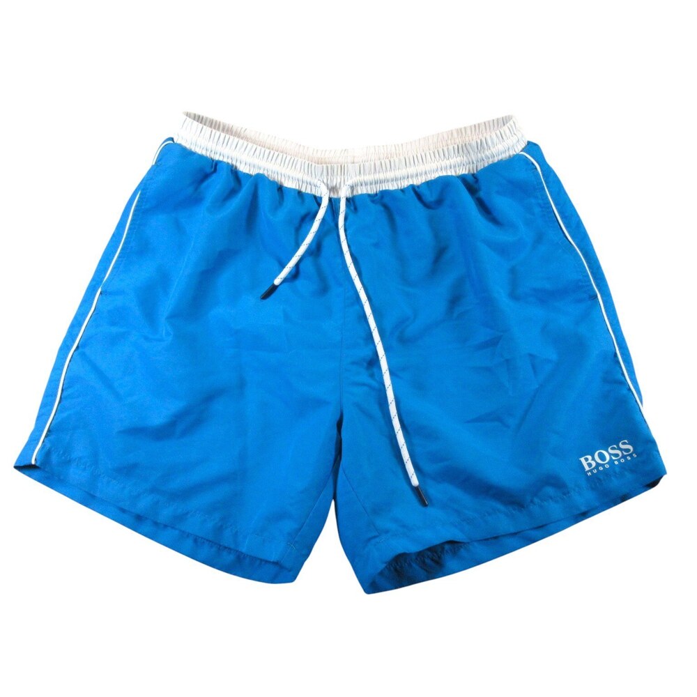 Hugo Boss Mens Swim Trunks XL x 5 Blue 100% Polyester Drawstring Elastic Waist
